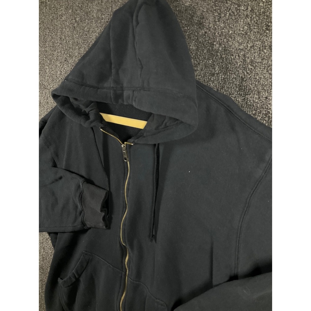 Foot Locker Mens Full Zip Hoodie Black Fleece Sweatshirt XL RN 69778